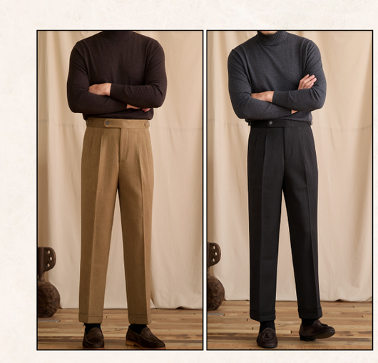 Pantalones Rectos Italianos de Cintura Alta - Estilo Casual Versátil - Image 3