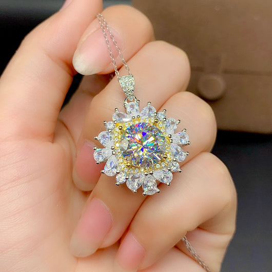 Conjunto de Anillo y Dije con Diamante Moissanita para Mujer - Image 11