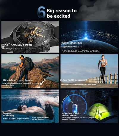 Reloj Deportivo Inteligente con Altímetro, Brújula y Presión Atmosférica - Image 9