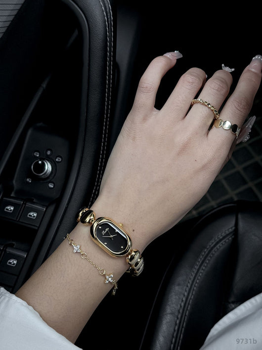 Reloj Pulsera Dorado Elegante Oval para Mujer - Image 16