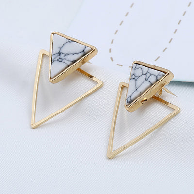 Aretes Geométricos de Mármol Turquesa - Diseño Creativo y Moderno - Image 12