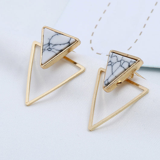 Aretes Geométricos de Mármol Turquesa - Diseño Creativo y Moderno - Image 12