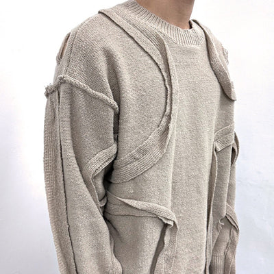 Suéter Retro Tejido Cuello Redondo con Flecos Sueltos Invierno - Image 4