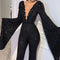 Jumpsuit con Lentejuelas y Cuello en V