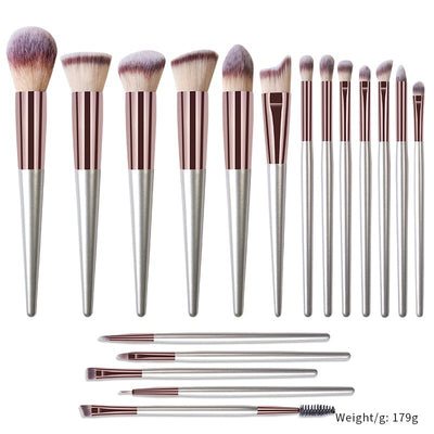 Set de 18 Brochas de Maquillaje Profesional con Mango de Madera Maciza - Image 5
