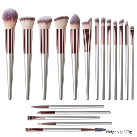 Set de 18 Brochas de Maquillaje Profesional con Mango de Madera Maciza - Image 5