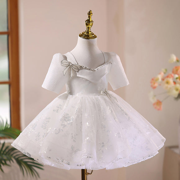 Vestido de Fiesta Infantil con Flores para Damas de Honor