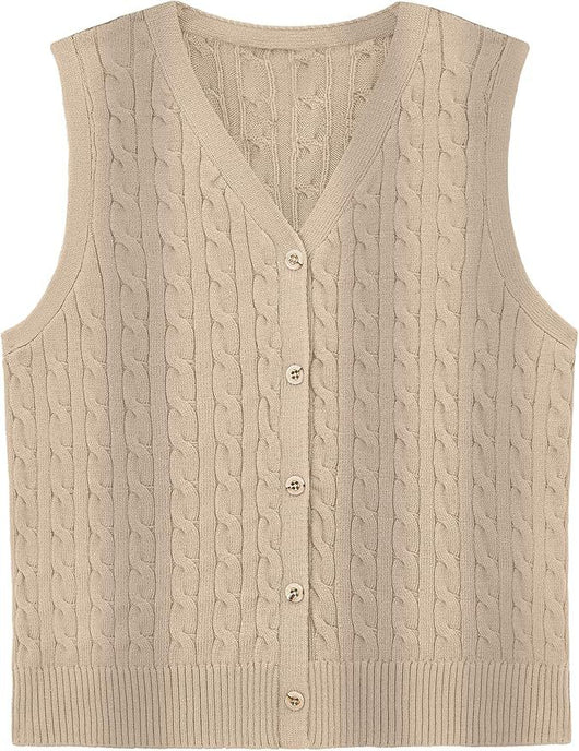 Chaleco Tejido Retorcido para Mujer - Estilo Europeo y Americano - Image 38