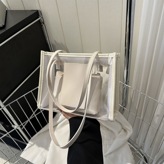 Bolsa de Hombro Transparente Jelly de Gran Capacidad - Portátil y Moderno - Image 11