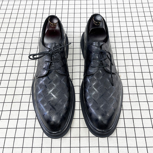 Zapatos de Cuero Negro Estilo Coreano para Traje Formal Ejecutivo