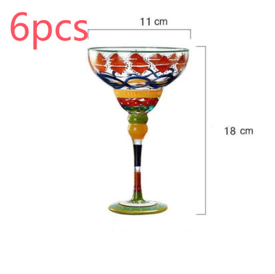 Copa Margarita de Cristal Pintada a Mano - Diseño Triangular Artístico - Image 15