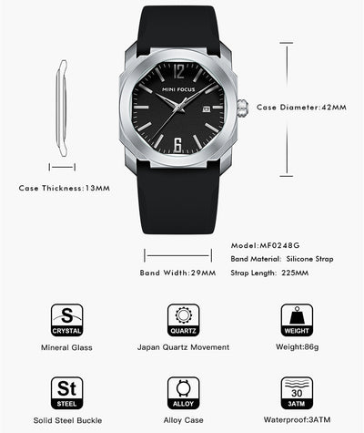 Reloj Deportivo Hombre con Banda de Silicona Resistente al Agua - Image 9