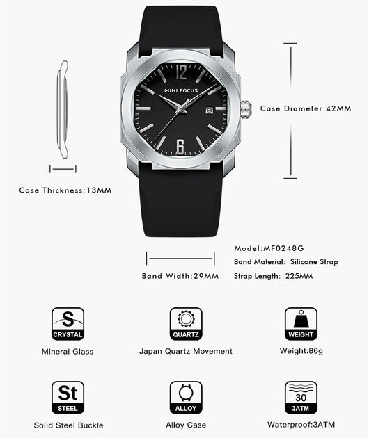 Reloj Deportivo Hombre con Banda de Silicona Resistente al Agua - Image 9