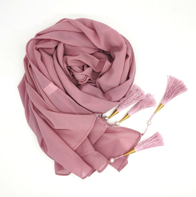 Hijab Elegante con Borlas en las Cuatro Esquinas - Image 17