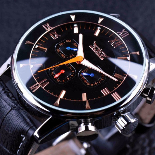 Reloj Mecánico Automático para Hombre con Banda de Acero de 6 Pernos