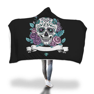 Poncho Manta con Capucha Calavera Impresión 3D Digital - Image 16