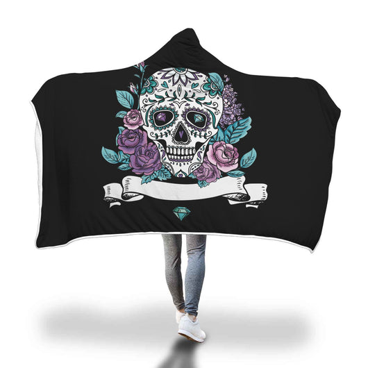 Poncho Manta con Capucha Calavera Impresión 3D Digital - Image 16