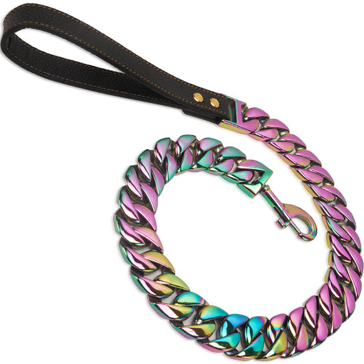 Correa para Perros Grandes de Acero Inoxidable y Titanio - Resistente y Premium en Dorado - Image 6