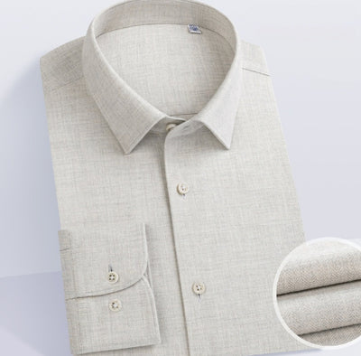 Camisa Manga Larga Gruesa de Color Sólido para Hombre - Image 9
