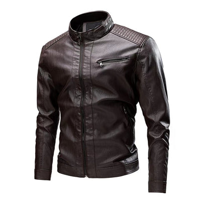 Chaqueta de Cuero para Motociclista Retro - Estilo Casual Primavera Otoño - Image 7