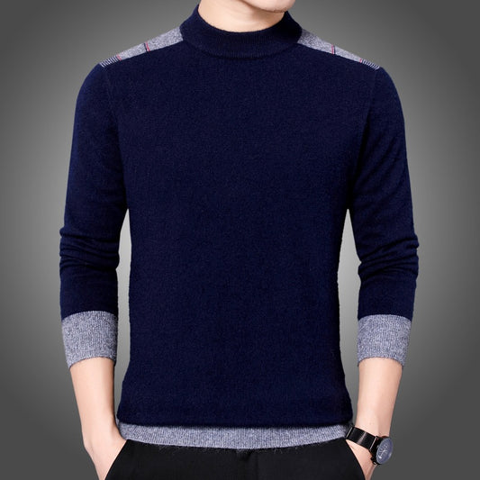 Suéter Cuello Alto Reversible de Terciopelo Manga Larga para Hombre