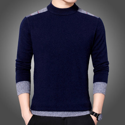 Suéter Cuello Alto Reversible de Terciopelo Manga Larga para Hombre