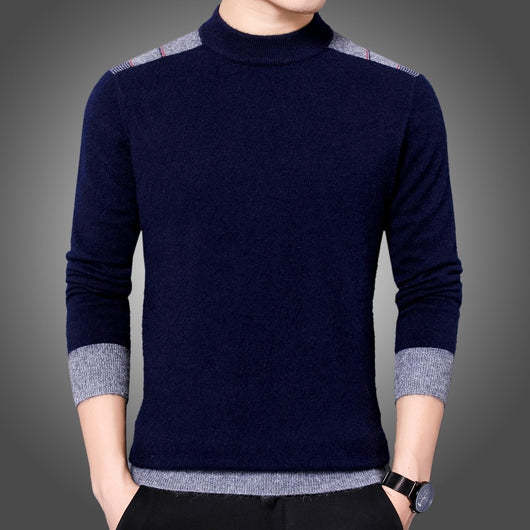 Suéter Cuello Alto Reversible de Terciopelo Manga Larga para Hombre