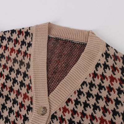 Suéter Suelto Estampado Pata de Gallo para Mujer - Image 14