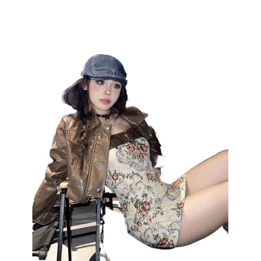Vestido Retro Otoñal con Estampado Floral y Tirantes para Mujer - Image 2
