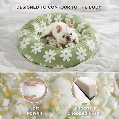 Cama Donut para Gatos y Perros Pequeños - Cama Calmante Moderna con Funda Jacquard Suave - Image 13