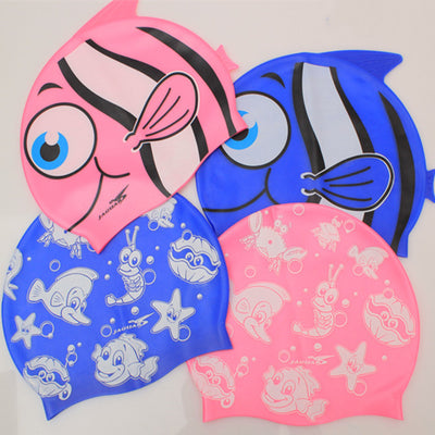 Gorro de Natación de Silicona para Niños con Dibujos Animados