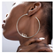 Stainless Steel Custom Name Hoop Earrings Personalized Letter Circle Earring for Women Plateado 70mm Style2