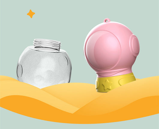 Portable pet water bottle with white drinking bowl, translucent grey reservoir, and yellow paw print band. - Image 13