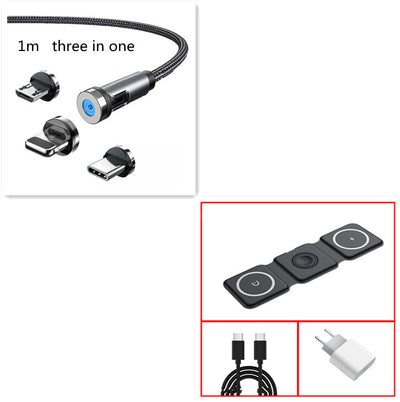 Cable Magnético 3 en 1 de 540° Rotativo - Carga Rápida Android, USB-C y Lightning - Image 46