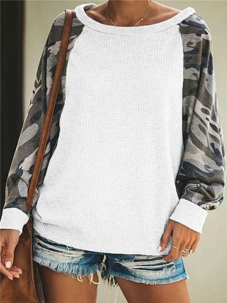 Blusa Larga Estampado Camuflaje con Manga Larga - Image 10