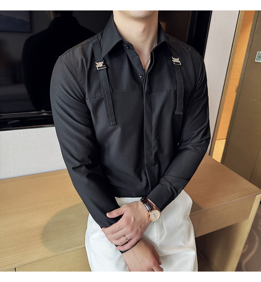 Camisa Minimalista de Manga Larga para Hombre - Estilo Versátil y Moderno - Image 18