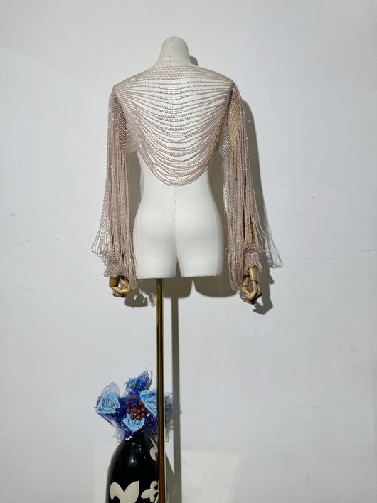 Blusa Larga con Mangas y Detalles de Diamantes - Image 11
