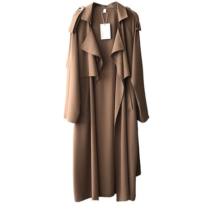 Abrigo Trinchera Largo para Mujer Estilo Británico Retro - Image 5