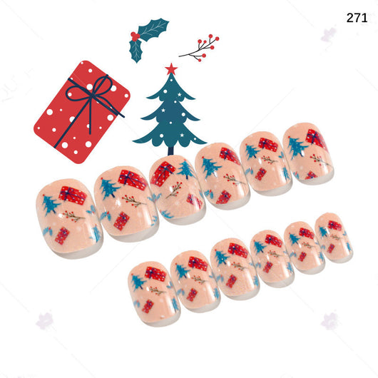 Uñas Postizas Navideñas para Niñas - Set 24 Piezas Listas para Usar - Image 57