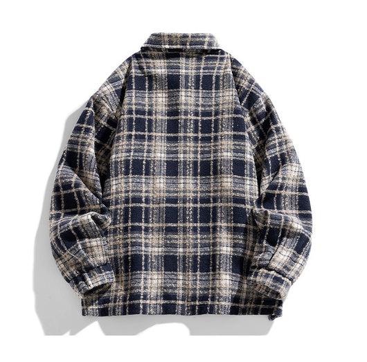 Camisa Casual a Cuadros Estilo Retro Americano para Hombre - Image 17