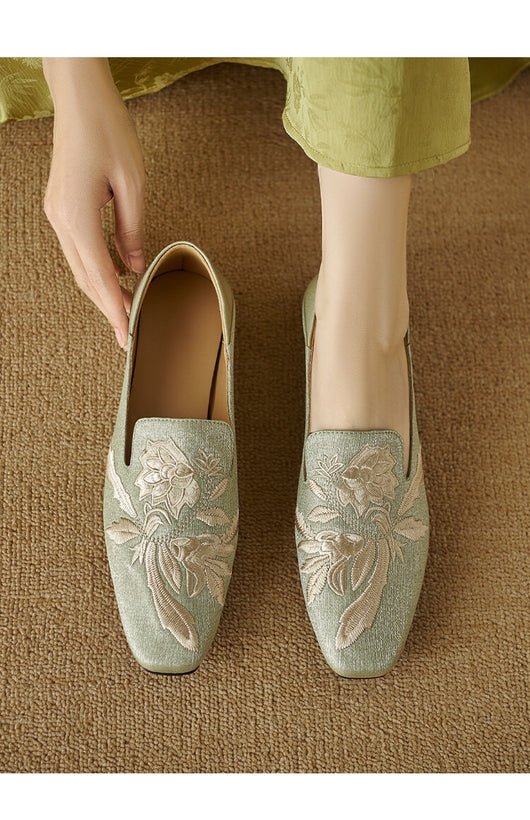 Zapatos Planos Bordados de Corte Bajo con Suela Suave para Mujer - Image 15