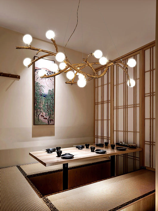 Lámpara Decorativa Rama Árbol Zen Estilo Wabi-sabi para Restaurantes - Image 11