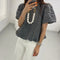 Blusa Elegante para Mujer Cuello Redondo con Mangas Abullonadas