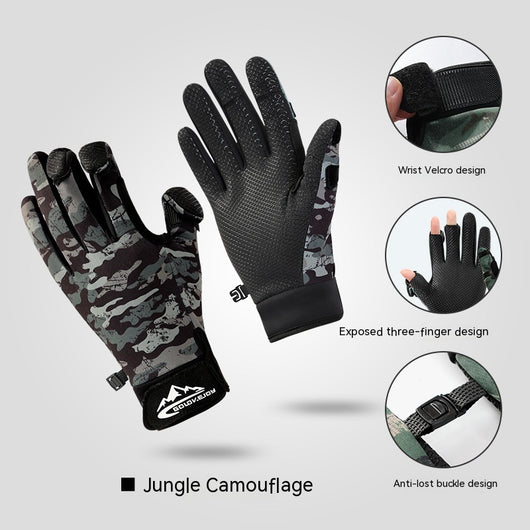 Guantes de Pesca Profesionales Invierno Dedos Expuestos Pantalla Táctil - Image 5