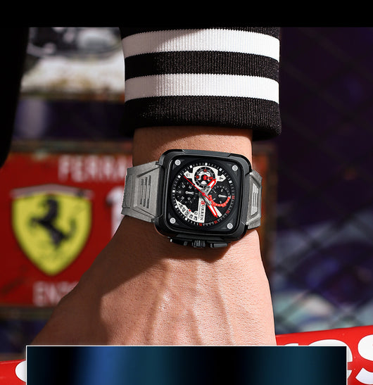 Reloj de Pulsera Cuadrado Multifunción con Seis Agujas para Hombre - Image 19