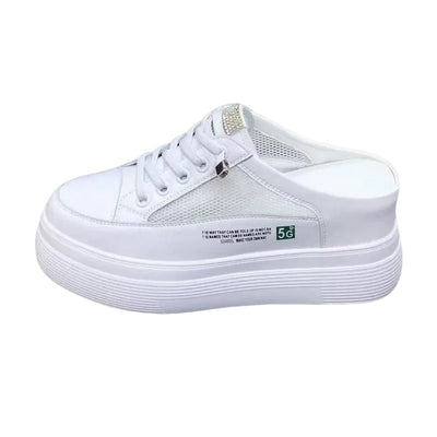 Zapatos Blancos Plataforma Mesh Ligeros y Cómodos sin Tacón - Image 5