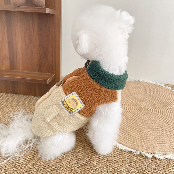 Chaleco Térmico de Rayas para Perros con Tracción Ajustable