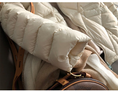 Chaqueta Ligera de Plumón de Pato Blanco - Estilo Casual Elegante - Image 22