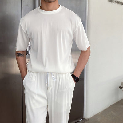 Traje Ejecutivo Plisado en Seda Helada - Manga Corta - Image 4