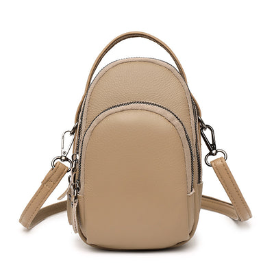 Bolso Bandolera de Cuero Multicapa - Diseño Minimalista y Funcional - Image 3